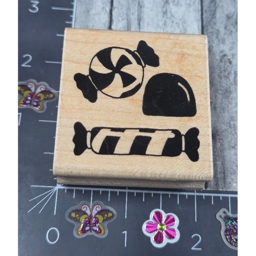 JRL Design Candy Sweets Rubber Stamp Wood #S22